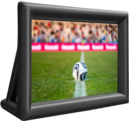 DOJOEUU Inflatable Projector Screen, 14ft/16ft/20ft/24ft Portable Movie Screen with Blower and Storage Bag, Double-Sided Projection, Outdoor Foldable Movie Projector Screen for Party Travel(14ft)