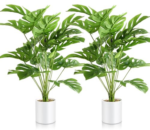 Joyblossom 73cm Kunstpflanzen Monstera Groß mit Topf, Künstliche Pflanzen, Kunstpflanzen Groß, Künstliche Pflanzen Wie Echt, Fake Plant für Innen Außenbereich Zuhause Büro Dekoration, Monstera