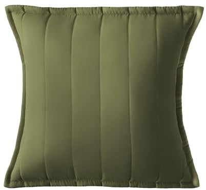 Silentnight Supersoft Quilted Cushion - Stylish Soft Touch Super Comfy Bed Sofa Cushion - Retain Shape Filled with Bouncy Fibres - Removable Machine Washable Cover and Non-Iron Fabric, 45x45cm, Green