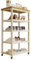 Standregal 5 Etagen Küchenregal Bäckerregal: Regal Küche Schmales mit Rollen Lagerregal Mikrowellen Schuhregal Multifunktionale Robustes Metallregal Wohnzimmer Regal für Küche Büro (Weiß, 5 Tier)