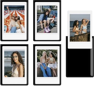 HIYQIN 15 Pack Magnetic Photo Frames for Instax Mini Film, 2x3 Picture Display Refrigerator Magnet Frames Fits for Fujifilm Instax Mini LiPlay 12 11 9 8 99 70 50 40 SE EVO - Black