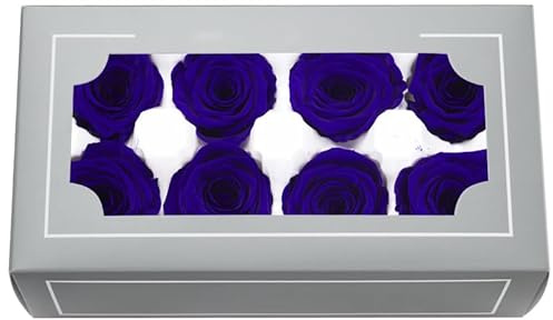 Têtes de Roses Éternelles Haut de Gamme Naturelles (4-5cm) – Durée 3-5 Ans, Déco Maison, Cadeaux Festifs, DIY – sans Entretien & Écologique (Bleu Saphir)