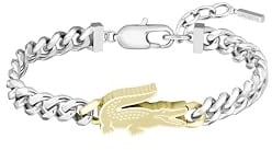 Lacoste Men's ARTHOR Collection Chain Bracelet in Two-Tone Stainless Steel with a Crocodile-Shaped Charm - 2040552
