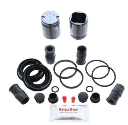 Bigg Red – REAR L & R Brake Caliper Rebuild Repair Kit + Pistons – Fits VW Golf (2013–2021)