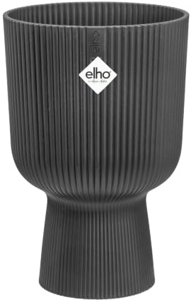 elho Vibes Fold Coupe 14 - Indoor Plant Pot - 100% Recycled Plastic - Ø 13.9 x H 21.0 cm - Black/Anthracite