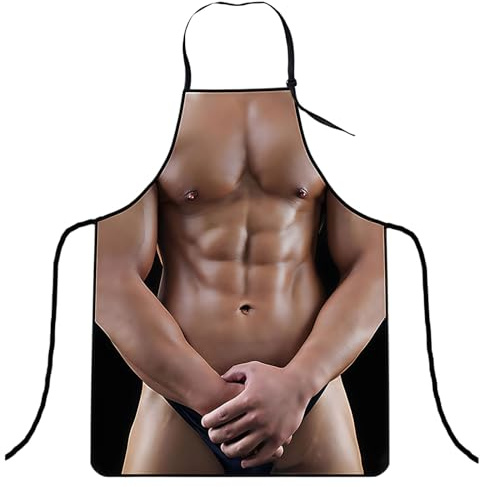 MUNSKT Kochschürze Lustig,Sexy Kochschürze für Männer,Lustige Muskel, Schürze Wasserdichte für Party Costume Grill