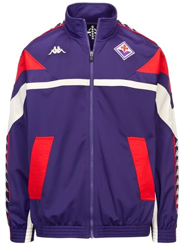 Kappa - Felpa con Zip, Uomo, Poliestere, Calcio, Modello: 222 Banda Fostery Fiorentina