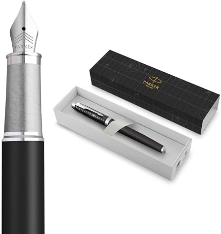 Parker IM Premium Füller | Legacy of Flight Kollektion | Chromverzierungen | Feine Feder | Blaue Tinte | Geschenkbox