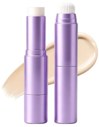 2-in-1 Foundation Stick mit integriertem Pinsel, farbwechselnde Creme，01 | Leichte Deckkraft für natürlichen Glow, feuchtigkeitsspendend, langanhaltend, ideal für reife Haut und unterwegs