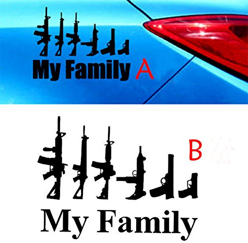 Auto Styling Aufkleber Familie Gun Auto Aufkleber Vinyl Aufkleber Dekoration Film Aufkleber DIY Auto Tuning Teile … (Schwarz)
