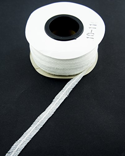 HAND® 10-110 White Single-Side Fabric Fusible Bias Tape with Middle Stitching - 100 Yards (91.4 Metres) Long x 10 mm Wide