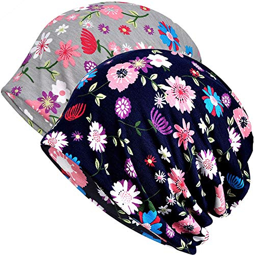 Damen Slouchy Beanie Infinity Schal Schlafmütze Mütze für Haarausfall Krebs Chemo - - Einheitsgröße