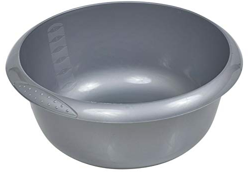 8 Litre Round Silver Washing Up Bowl Plastic Dish Caddy