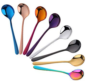 Buyer Star Mini Spoon 8 Stück Teelöffel Kaffeelöffel Mix Colors Löffel für Dessert Zucker Kuchen Espresso Demitasse Eiscreme