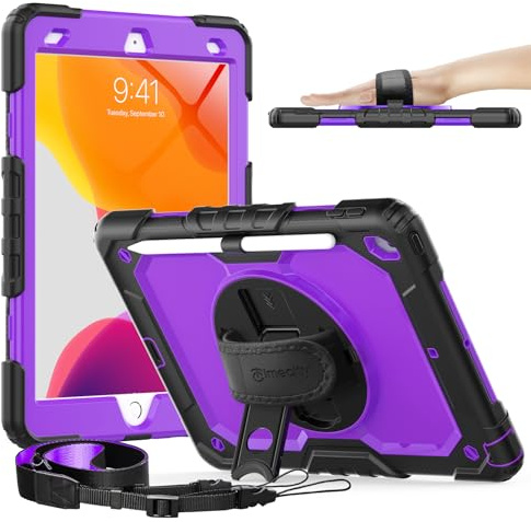 Timecity Hülle für iPad 11(A16)/10 Generation 11/10.9 Zoll 2025/2022 Stoßfeste Schutzhülle mit Displayschutz Handschlaufe Schultergurt 360°-Drehbarer-Ständer Stifthalter Outdoor für iPad 10.