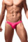 Newsywell Hommes Spandex Elasthane Triangle Nylon Micro Bikinis Bulge Pouch Low Rise Soft Slip Briefs Underwear sous-Vêtements Rouge XX-Large