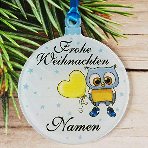Gravure Events Christbaumkugel mit Namen – Frohe Weihnachten – Personalisierte Weihnachtskugel mit Name. Personalisiertes Geschenk. – Kugel - Christbaumschmuck - Weihnachtsbaumkugeln DSZ4