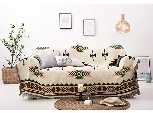 HOORDRY Decken Sucre Kuscheldecke Wendedecke 180x230cm,Sommerdecke Boho Baumwolle,Beige,Ideal Fürs Sofa,Teppich, Sessel,Tagesdecke,Tischdecken