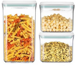 M2 OUTLET Frischhaltedosen-Set: 3-teiliges Vorratsdosen-Set zur Aufbewahrung von Lebensmitteln, Luftdicht verschlossen (Größe der Fischhalteboxen: 2x 0,85l / 1x 2l)