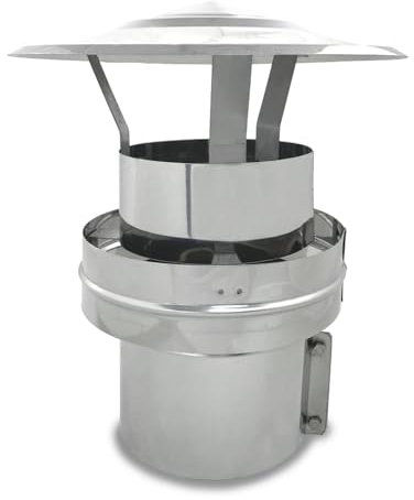 CAEXVEN Sombrerete Deflector para Conductos en Acero Inoxidable - Serie Lisa y Helicoidal - 150 mm