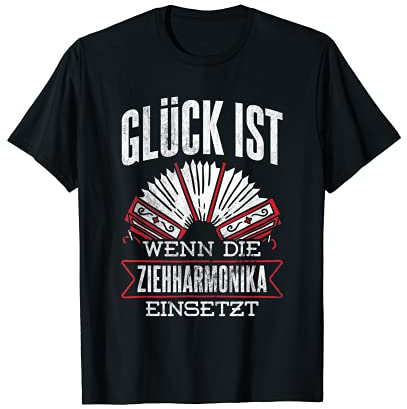 Glück Wenn Ziehharmonika Einsetzt Harmonika Akkordeon T-Shirt