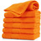 Cleanbear Lot de 6 grands gants de toilette orange en coton - 33 x 33 cm - Très absorbants - Pour un usage quotidien
