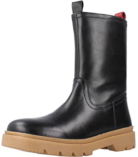 Stivali neri alti con linguette posteriori per bimba e bimbo hadres