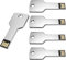 Uflatek USB-Sticks 32GB Schlüsselform Speicherstick 5 Stück USB 2.0 Flash Drive Silber Flash-Laufwerk Kreativ Wasserdicht Memory Stick Externer Datenstick für Geschenk