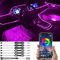 TABEN Umgebungsbeleuchtung Kit 8m Glasfaser 64 Farben Bluetooth APP Steuerung USB Auto Atmosphäre Licht, DIY 16 Millionen RGB Mehrfarbig Sound Musik Sync Innenbeleuchtung DC 12V