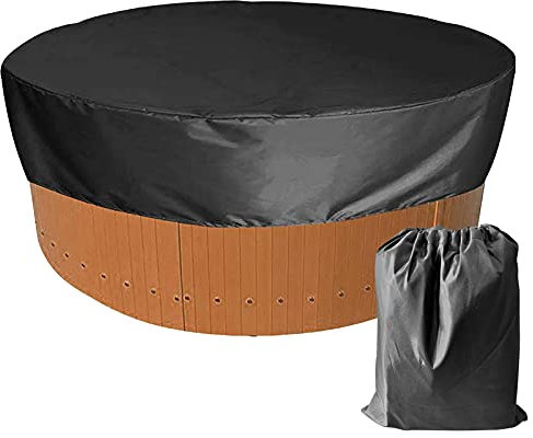 Poolabdeckung Rund - Pool Abdeckplane | wasserdichte 210D Oxford Pool Faltbare | Hundeschwimmbeckenabdeckung Schwimmbad Hundepool Abdeckung | Ø 190/200/210cm