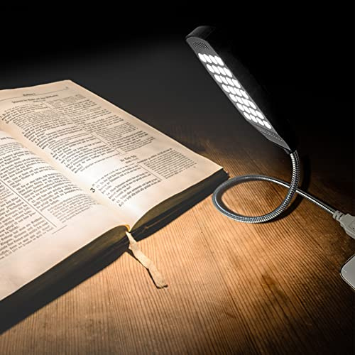 5 V,Pilipane USB-Leselampe, Flexibler Schwanenhals, Mini-USB, 28 LED, tragbare Leselampe, Computerlampe mit Schalter für Laptop, Desktop-PC und MAC-Computertastatur(Schwarz)