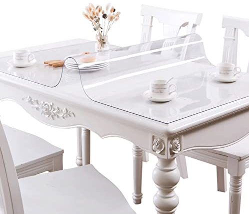 FANIVIN Mantel de PVC Transparente Película Protectora de la Mesa Antiincrustante Tamaño Personalizable Grosor 1mm Tamaño 60 * 120cm