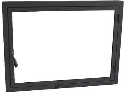 New Backofentür 80x50 Kamintür mit Glas Ofentür Kamintür Pizzaofentür Gußeisen Steinofentür Das Türchen zum Ofen | Öffnungsrichtung: Rechts | Der Griff Links | Modell P1