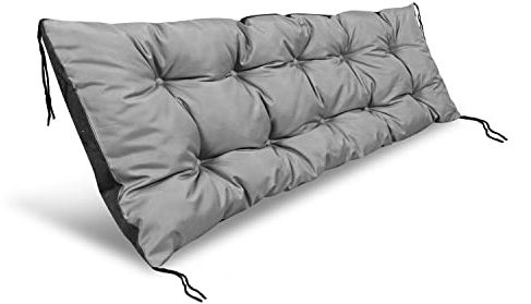 KingGarden Bankauflage Bankkissen Gartenbank Kissen Wasserdichtes Sitzkissen Abdeckung Indoor Outdoor 120cm x 40cm (Grau)