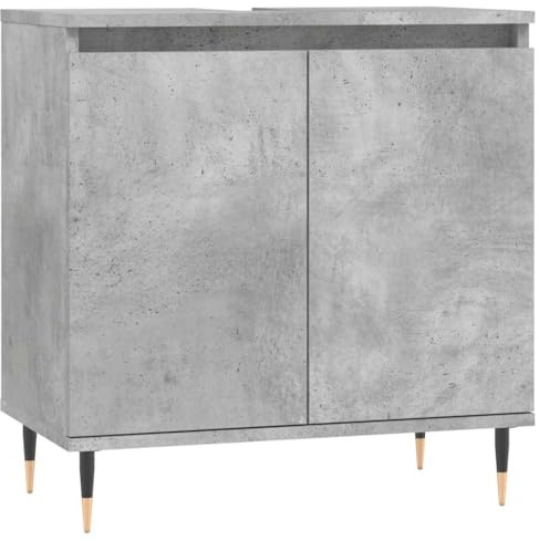 vidaXL Badschrank Betongrau 58 x 33 x 60 cm Holzwerkstoff