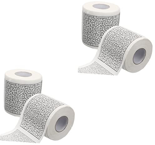 NIYANGLE 4 Rouleaux Tissu De Bain Papier Toilette Romantique Papier Toilette Pompon Papier Toilette Drôle Papier Toilette Doux Blague Pulpe De Bois Impression Fournitures De Toilette