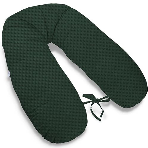 ekm trade 170cm XXL Typ I Stillkissen mit abnehmbarem Bezug Schwangerschaftskissen Lagerungskissen Seitenschläferkissen Handmade 100% Zertifizierte Baumwolle Geräuschlos (Kissen + Bezug, 95)