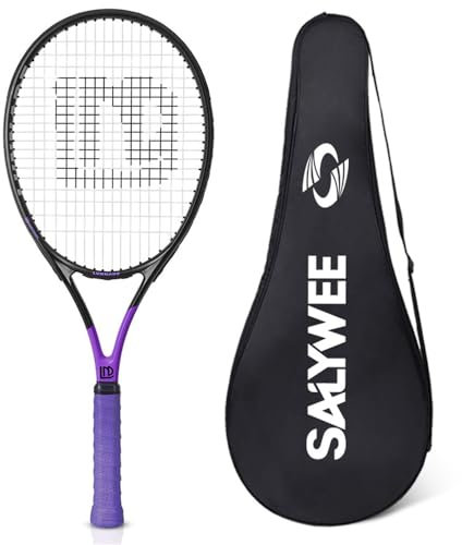 Racchetta da tennis in carbonio composito, professionale, per uomini e donne, principianti, con borsa (1 pezzo, viola)