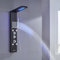 KINKIBOS Colonne de Douche Thermostatique, Panneau de Douche à 6 Fonctions avec LED, Colonne de Douche Hydromassante avec Mitigeur et Buses Massants, Acier Inox 304 Noir