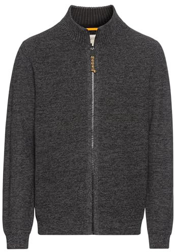 camel active Herren Strickjacke mit Reißverschluss Asphalt, Menswear-XXL