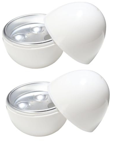 ABOOFAN 2pcs round Shape Microwave Egg Poacher Capacity Egg Cooker Boiler Steamer Plate Tray for Home Kitchen