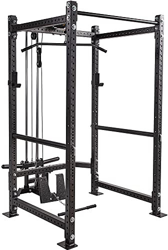 GYM MASTER GM3 Weight Lifting Power Rack Squat Cage with Dual Cable System