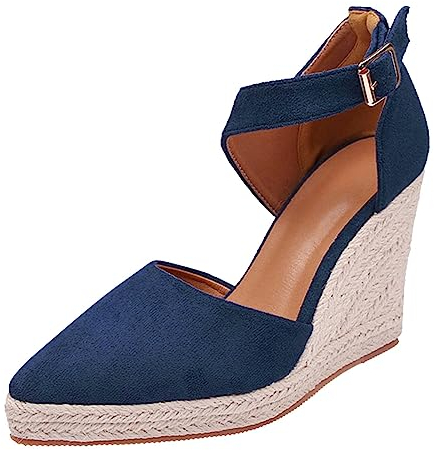 Sandalias Doradas Mujer Alpargatas con punta en, zapatos de pescador, cuñas para mujer, novedad de verano 2022, tejido de paja de lino con zapatos de tacón, zapatos de tacón par