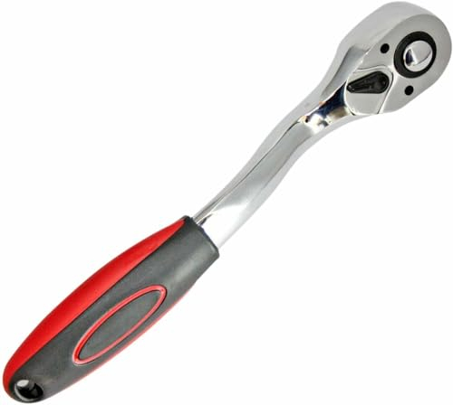 HKB® 1/2 Zoll Ratsche - | Umschaltknarre | feinverzahnt | 12,5 mm (1/2) | ergonomisch | rutschfest | gekröpft | Knarre | Ratsche 72 Zähne Standardratsche
