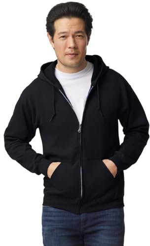 TICTEX Felpa con Cappuccio Unisex | Giacca in Pile Misto Pesante per Uomo e Donna | Giacca in Felpa con Cappuccio e Cerniera | Giacca Estiva Leggera | Nero, M