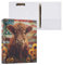 Highland Cow A4-Ordner mit USA-Flagge, 3 Ringe, 3,8 cm, für Schule, ästhetisch