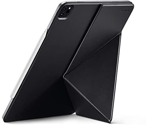 PITAKA Folio Case for 11 Inch 2025 iPad Pro/2024 iPad Pro, Magnetic iPad Pro Stand Slim Folio Cover, 4 Placement Angles with Apple Pencil Holder & Auto Wake/Sleep [MagEZ Folio 2] Black