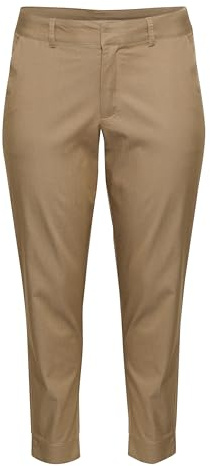 KAFFE CURVE Casual Hose KCleana Damen Hose Slim Fit Große Größen Casual Chino Stoffhose 50, Petrified Oak