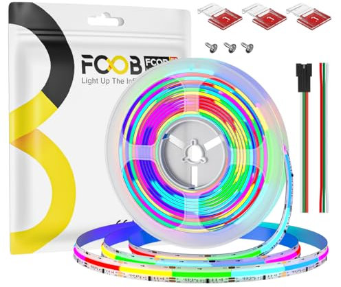 FCOB COB WS2811 IC RGB Adressierbarer LED Streifen DC24V 5M 864LEDs/M Weiß PCB Flexibles Lauflicht Farbe hohe Dichte LED Seil IP30 für Innendekoration (ohne Controller und Stromversorgung)