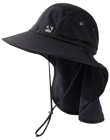 TOP-EX Wasserdichter Sonnenhut für Damen und Herren mit Nackenschutz | Breite Krempe, Nylon mit Polyesterfutter, Mesh-Belüftung, verstellbare Schnalle und aufrollbare Halsklappe für Outdoor